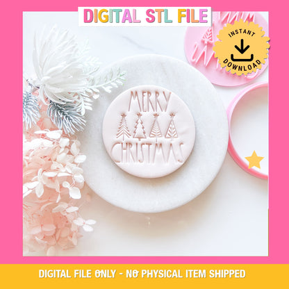 "Merry Christmas #1" Cookie Cutter & Stamp
