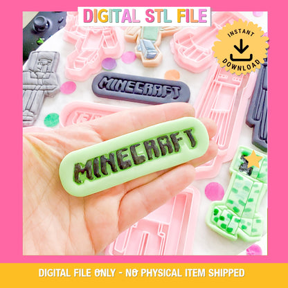 "Minecraft Logo" Cookie Cutter & Stamp