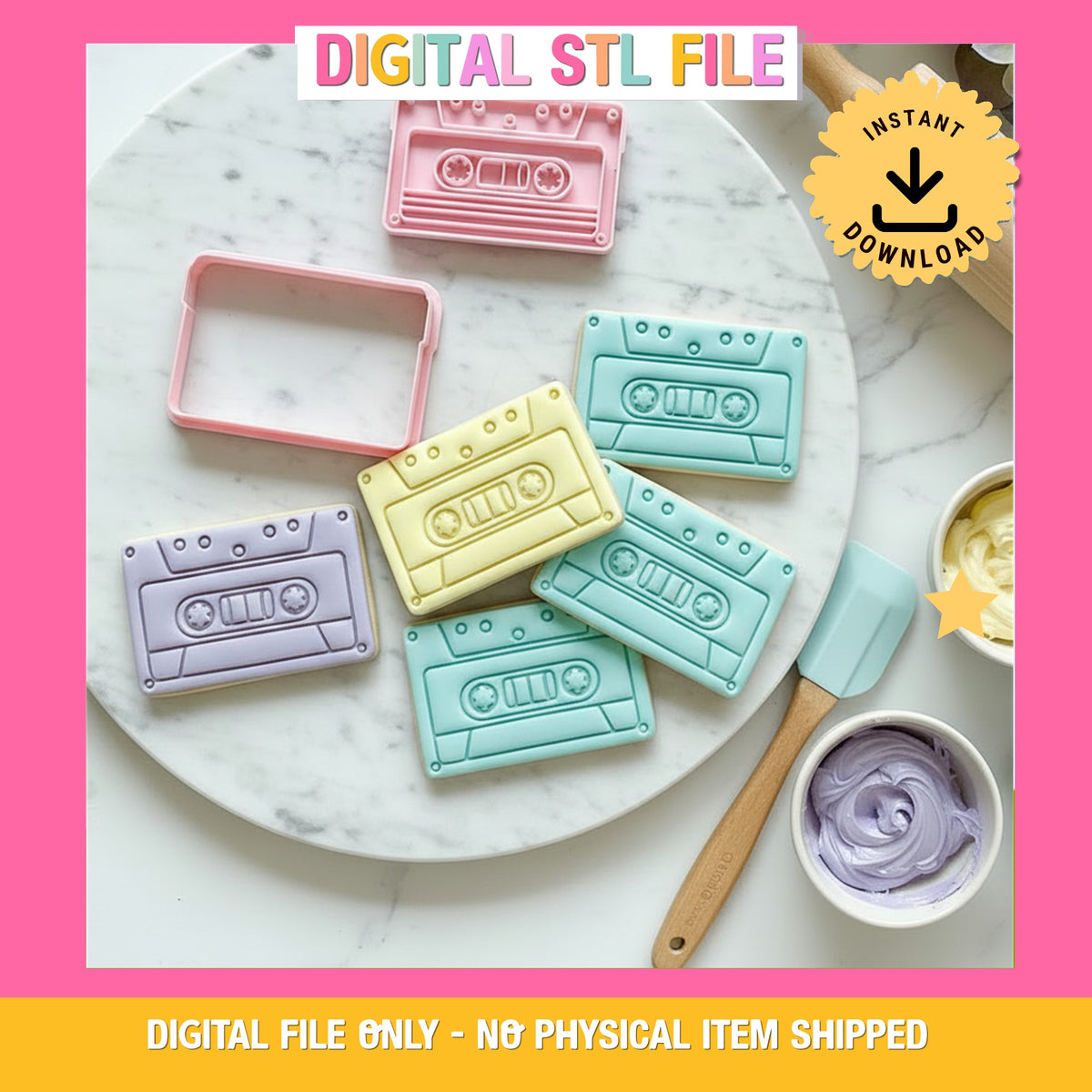 “Mixed Tape" - Cookie Cutter & Stamp