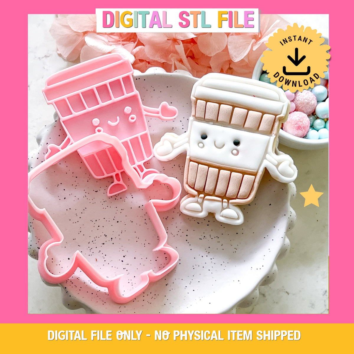"Kawaii Coffee" - Cookie Cutter & Stamp