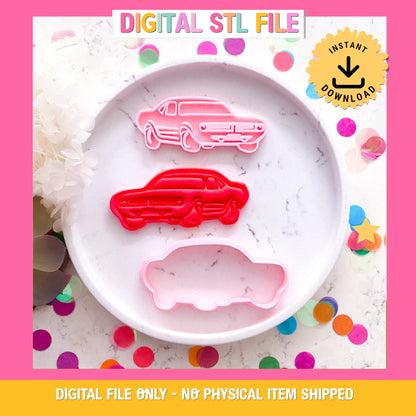 "Muscle Car" - Cookie Cutter & Stamp