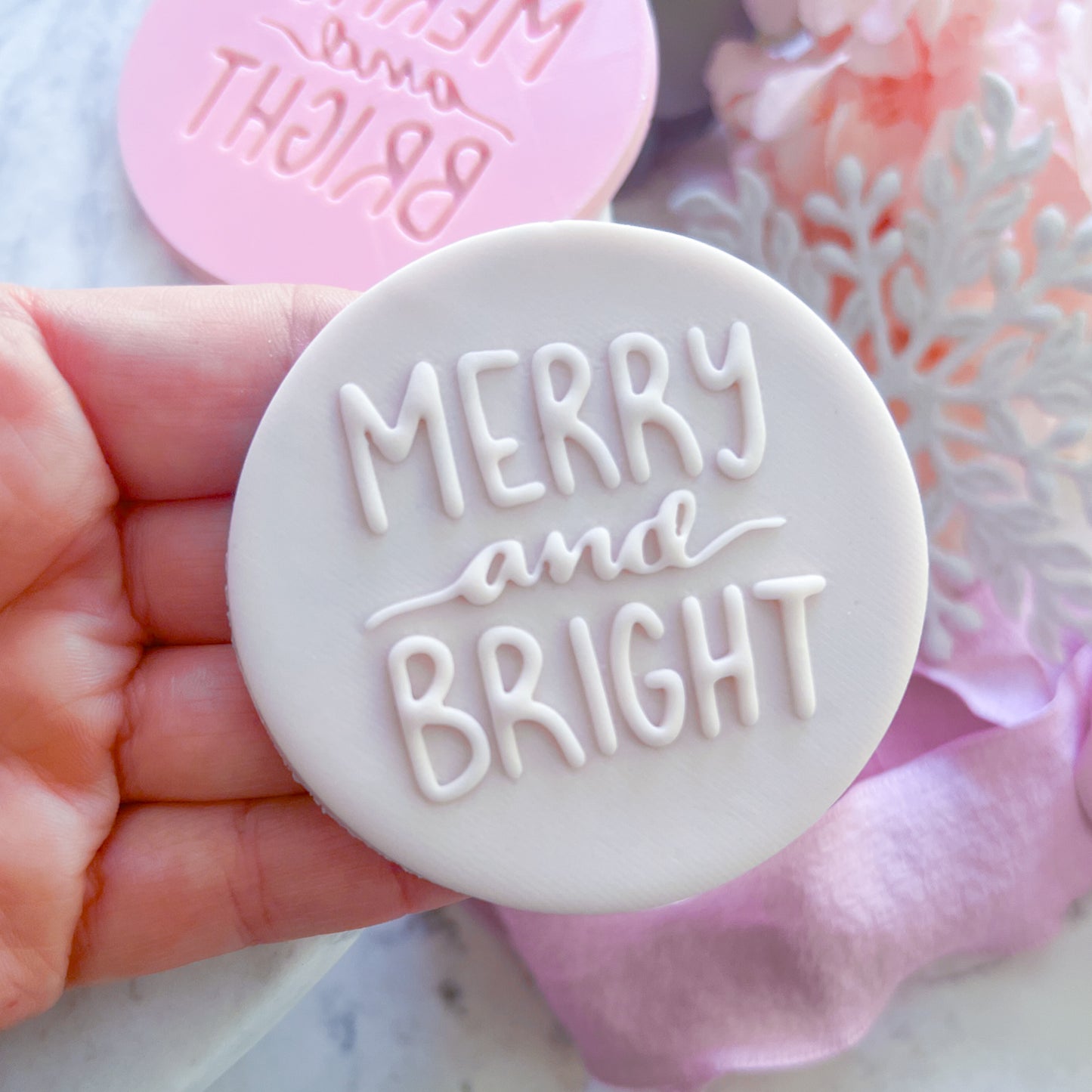 Merry & Bright - Fondant Stamp