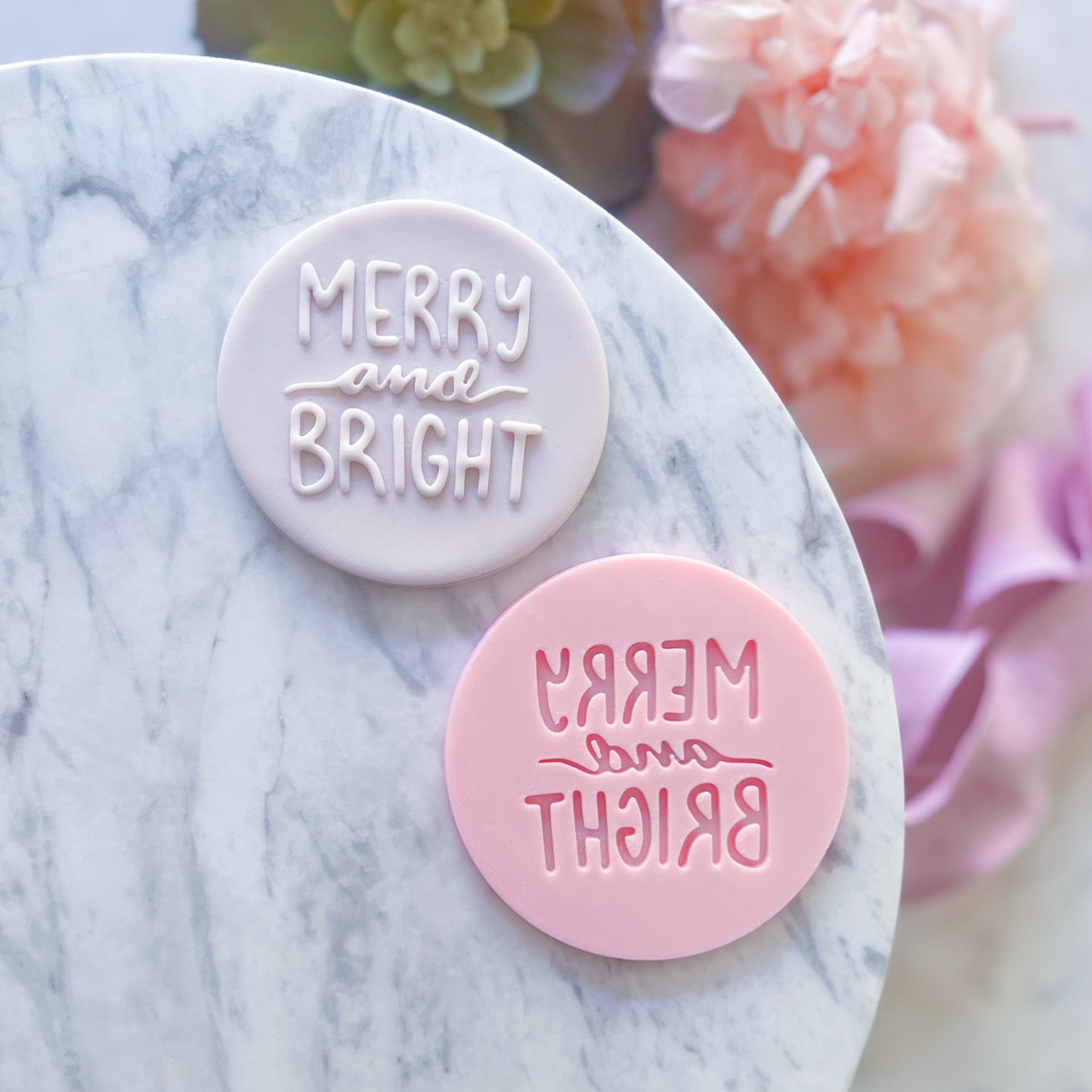 Merry & Bright - Fondant Stamp