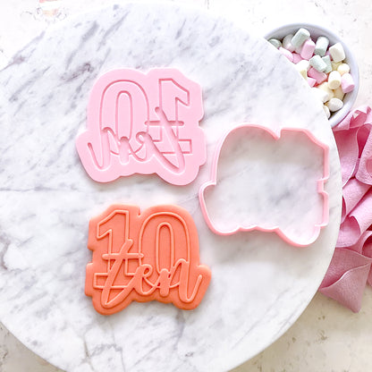 Ten - Cookie Cutter & Stamp