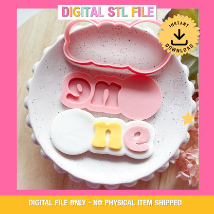 "Groovy One Blank" - Cookie Cutter & Stamp