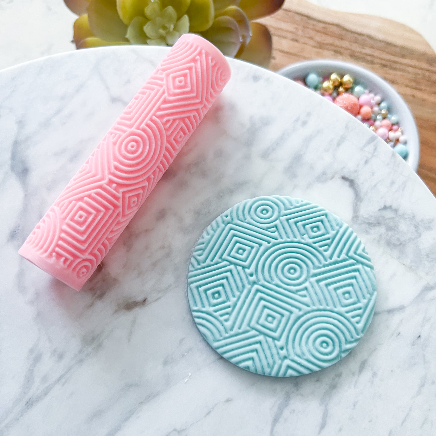 "Concentric" Fondant Texture Roller