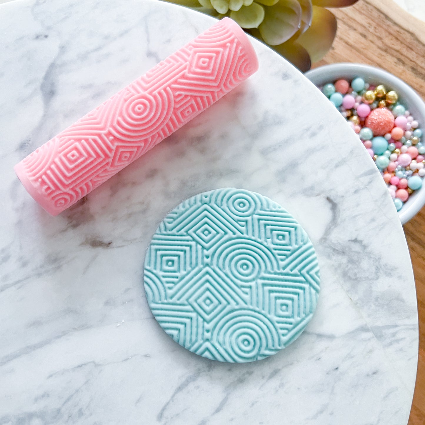 "Concentric" Fondant Texture Roller