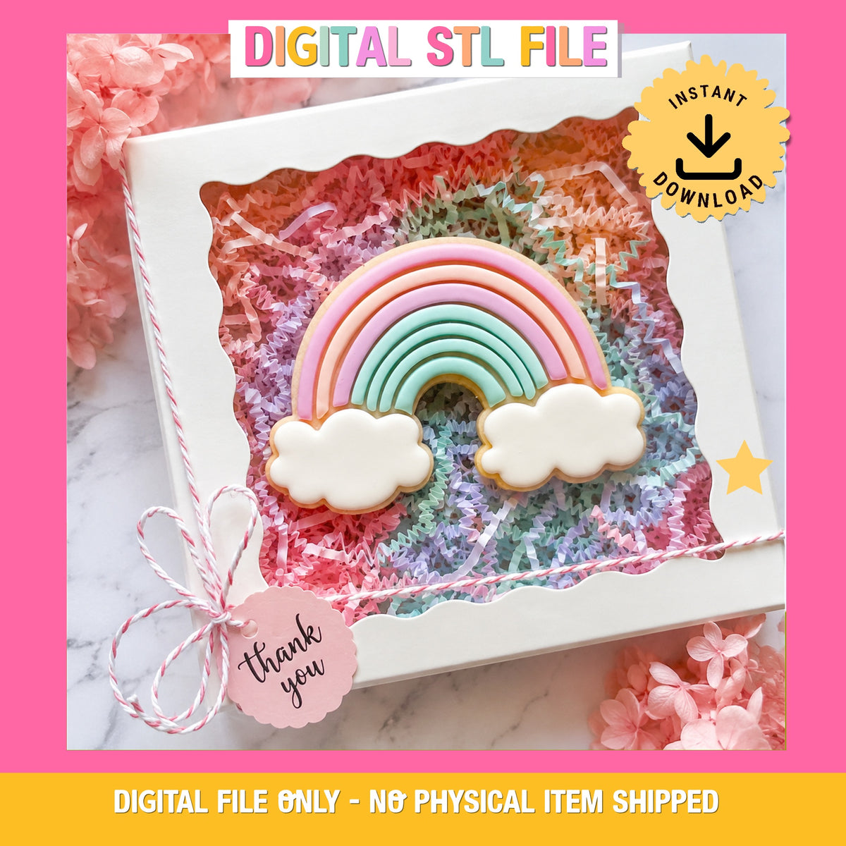 "Rainbow with Cloud" Cookie Cutter & Stamp