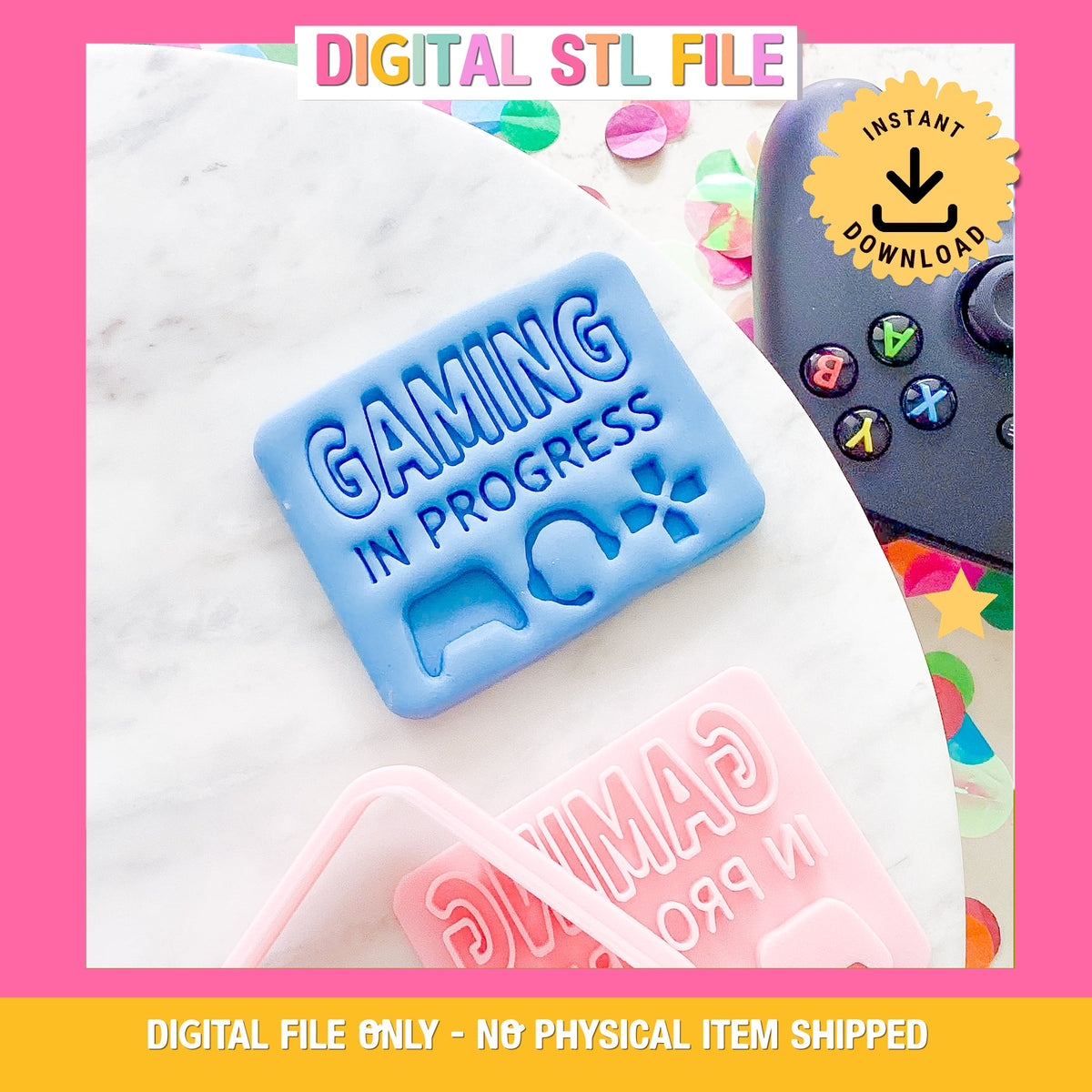"Gaming In Progress" Cookie Cutter & Stamp