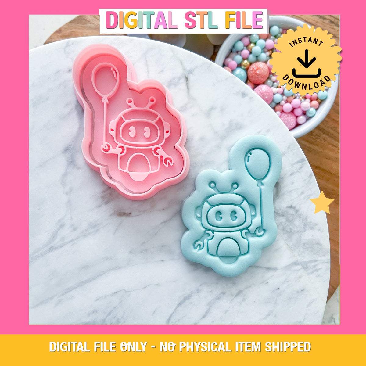 "Robot with Balloon" - Cookie Cutter & Stamp