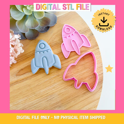 Rocket - Cookie Cutter & Stamp