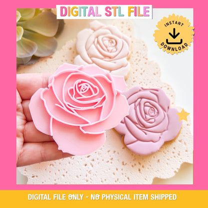 "Rose Head" - Cookie Cutter & Stamp