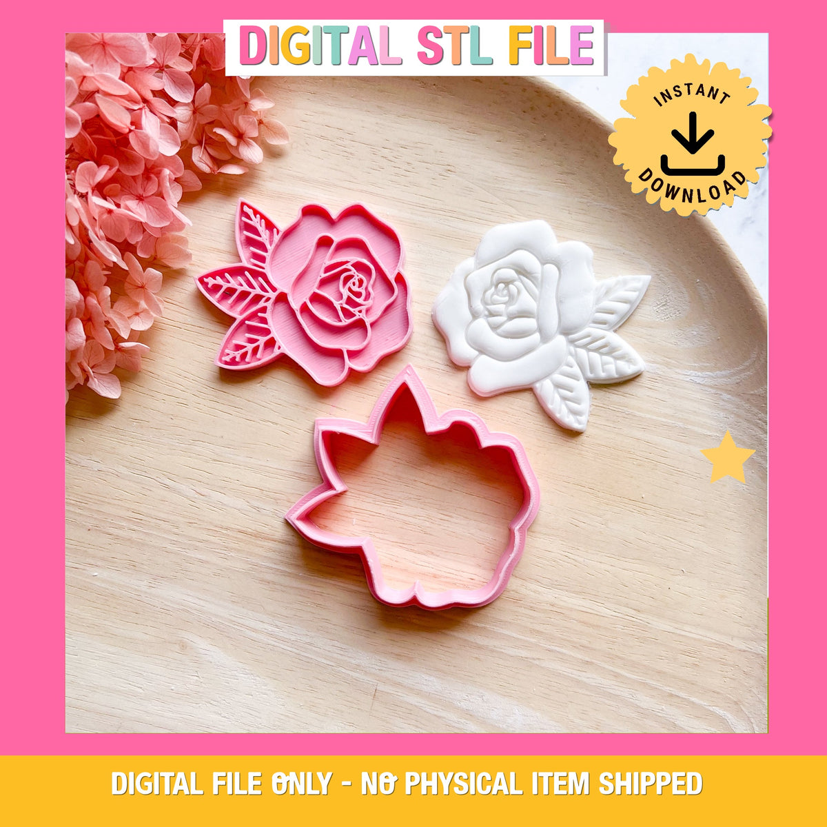 Rose Cookie Cutter & Stamp