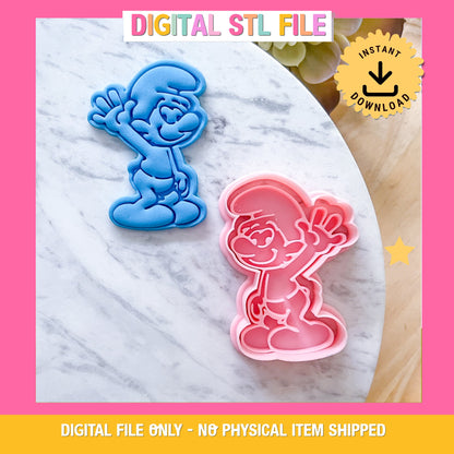 "Smurf" Cookie Cutter & Stamp