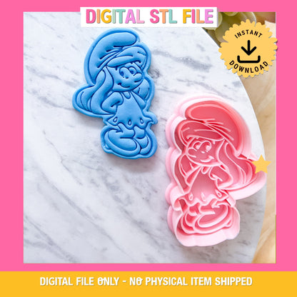 "Smurfette" Cookie Cutter & Stamp