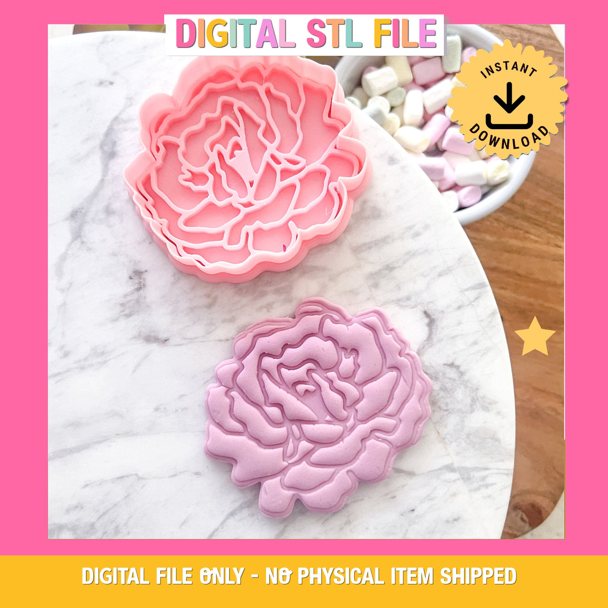 "Peony Rose" - Cookie Cutter & Stamp