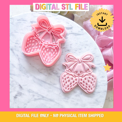 "Strawberry Bunch" Cookie Cutter & Stamp