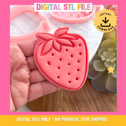 "Strawberry" Cookie Cutter & Stamp