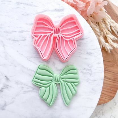 "Striped Bow" - Cookie Cutter & Stamp