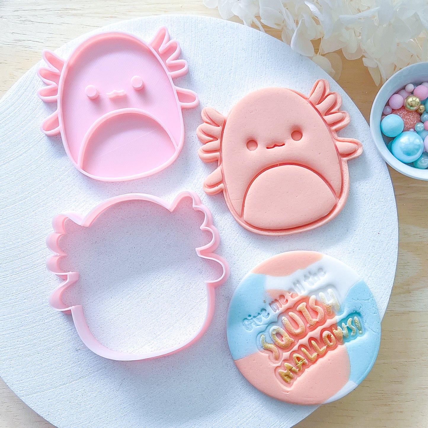 "Axolotal Squishmallow" - Cookie Cutter & Stamp