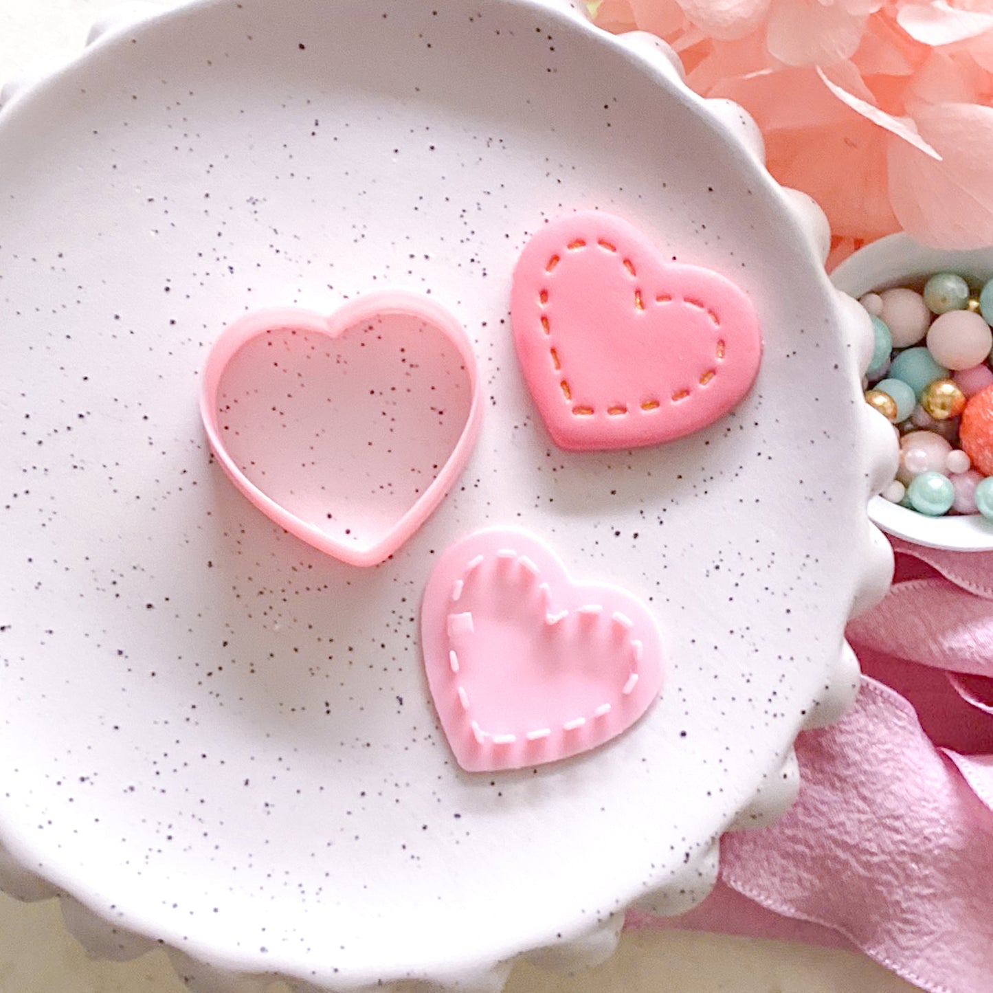 "Heart with Stitching" Fondant Mini Set