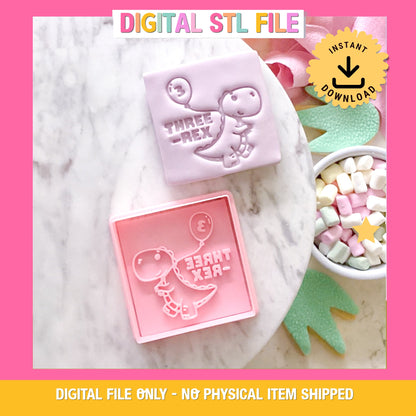 "Three-Rex" - Cookie Cutter & Stamp