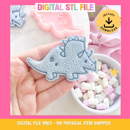 "Triceratops" Cookie Cutter & Stamp