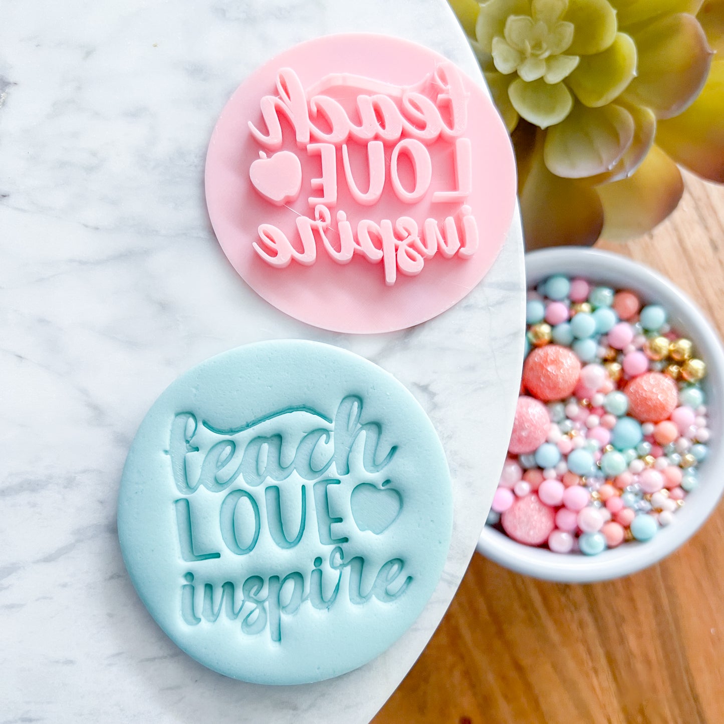 Teach Love Inspire Fondant Stamp