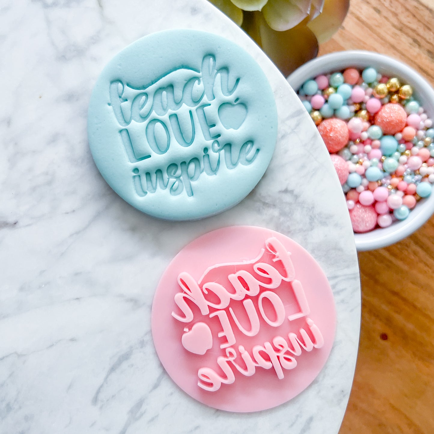 Teach Love Inspire Fondant Stamp