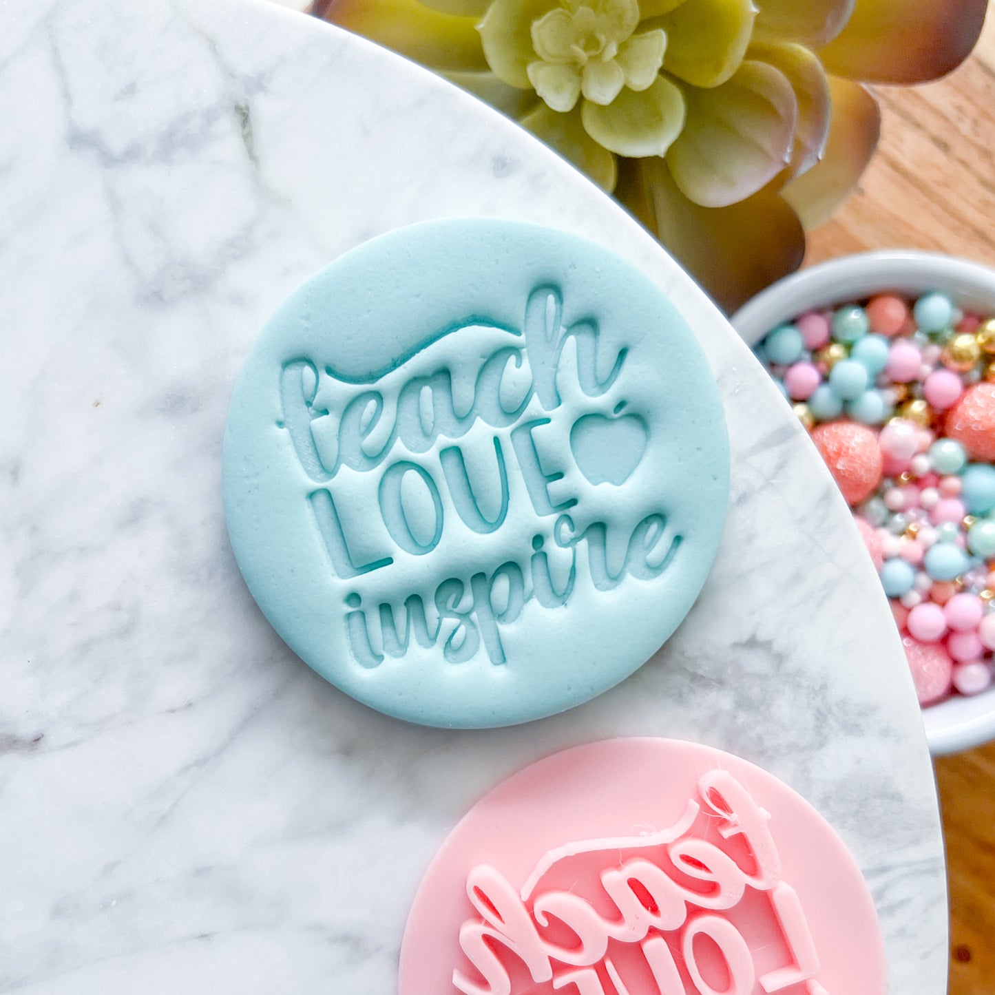 Teach Love Inspire Fondant Stamp