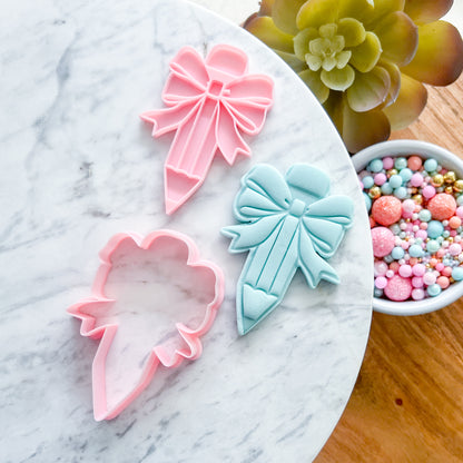 "Pencil with Bow" - Cookie Cutter & Stamp