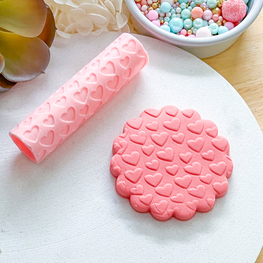 "Hearts" Fondant Texture Roller