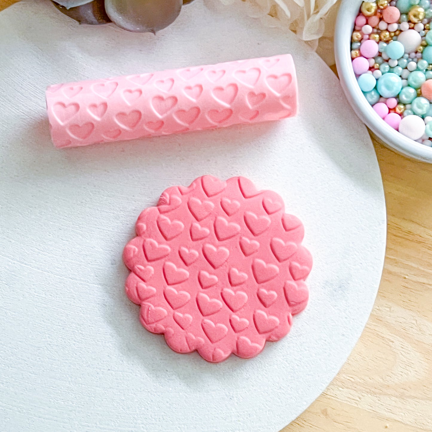 "Heart Deboss" Fondant Texture Roller
