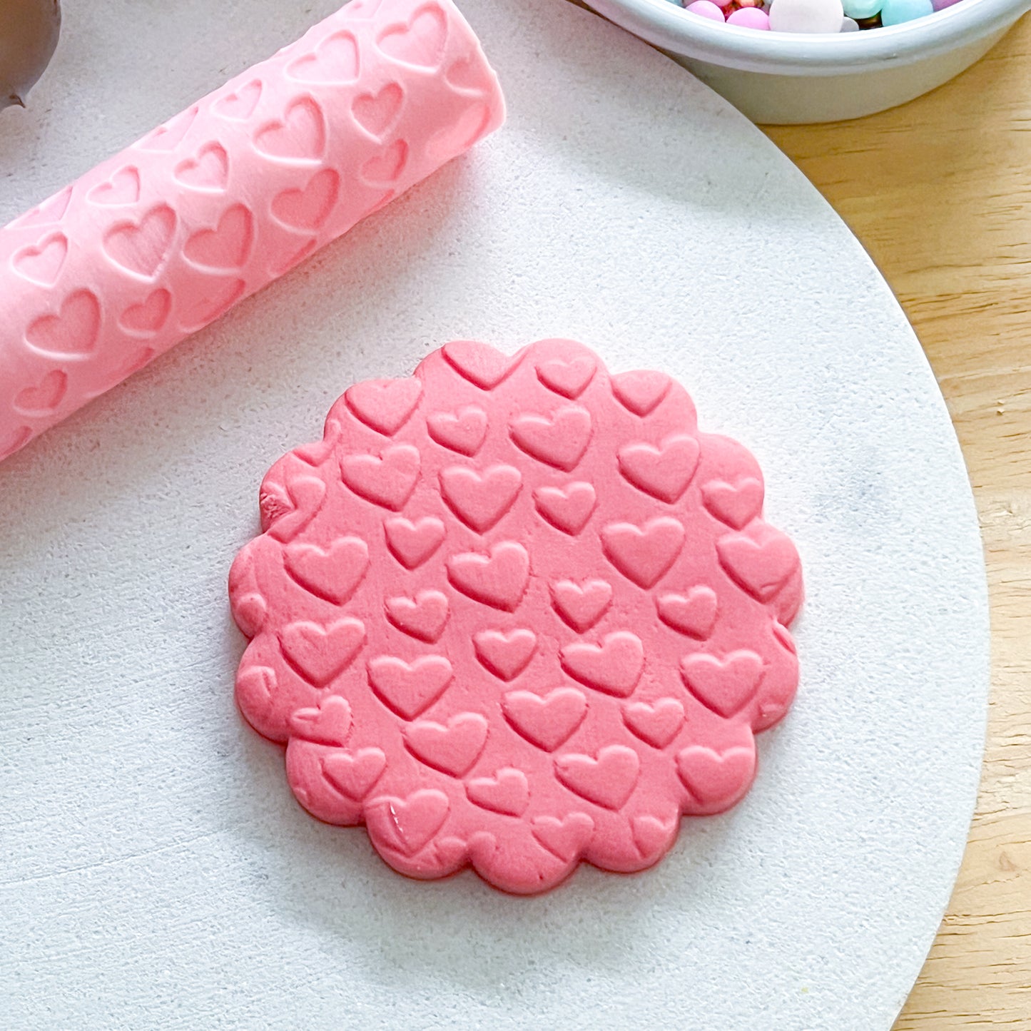"Heart Deboss" Fondant Texture Roller