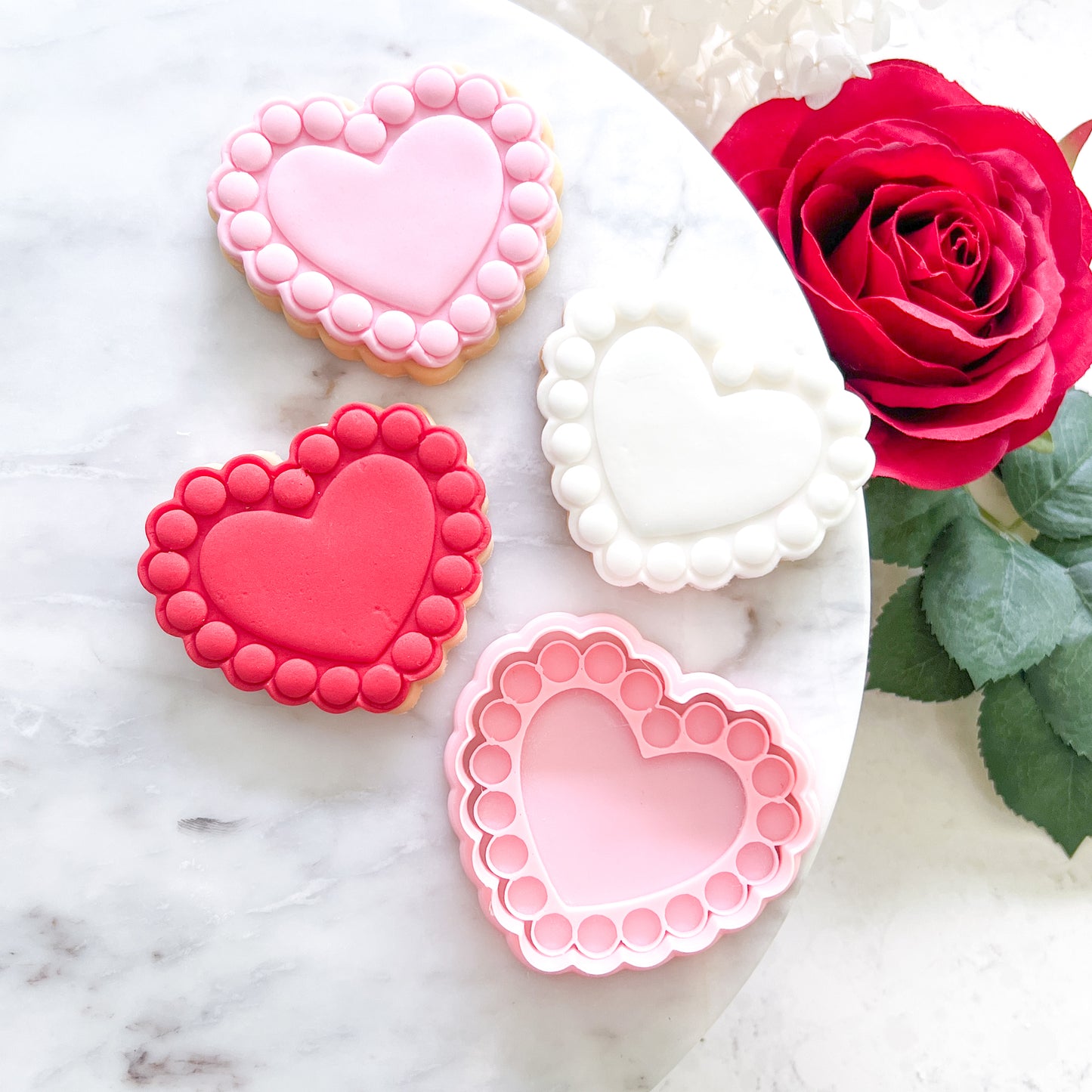 "Beaded Heart" - Cookie Cutter & Stamp