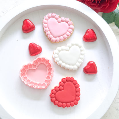 "Beaded Heart" - Cookie Cutter & Stamp