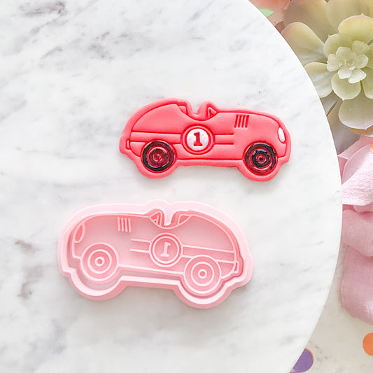 "Vintage Racecar" - Cookie Cutter & Stamp
