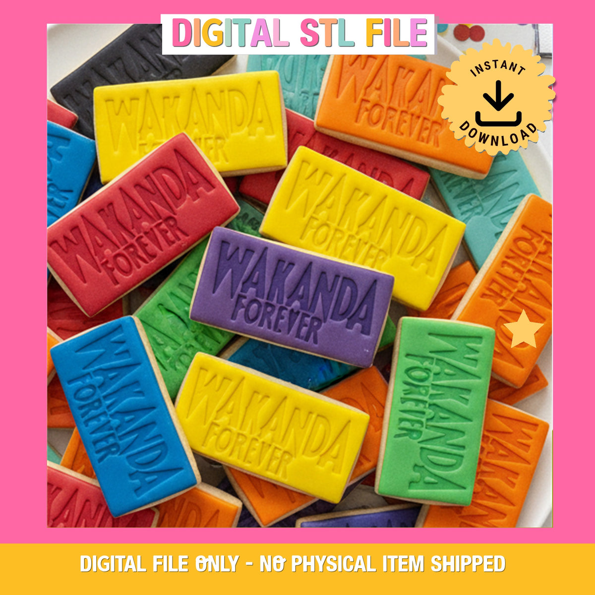 "Wakanda Forever" Cookie Cutter & Stamp
