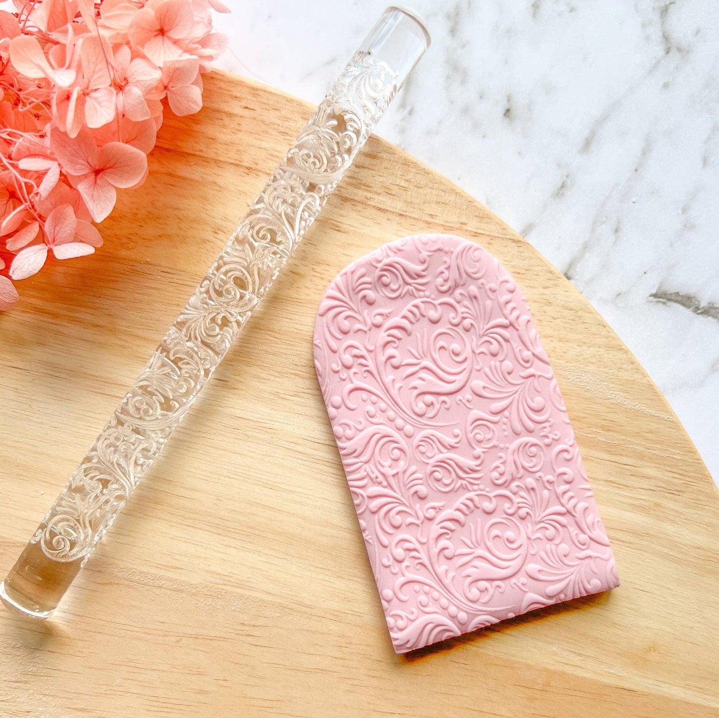 kitandco.com.au Texture Roller Acrylic "Baroque" - Acrylic Texture Roller