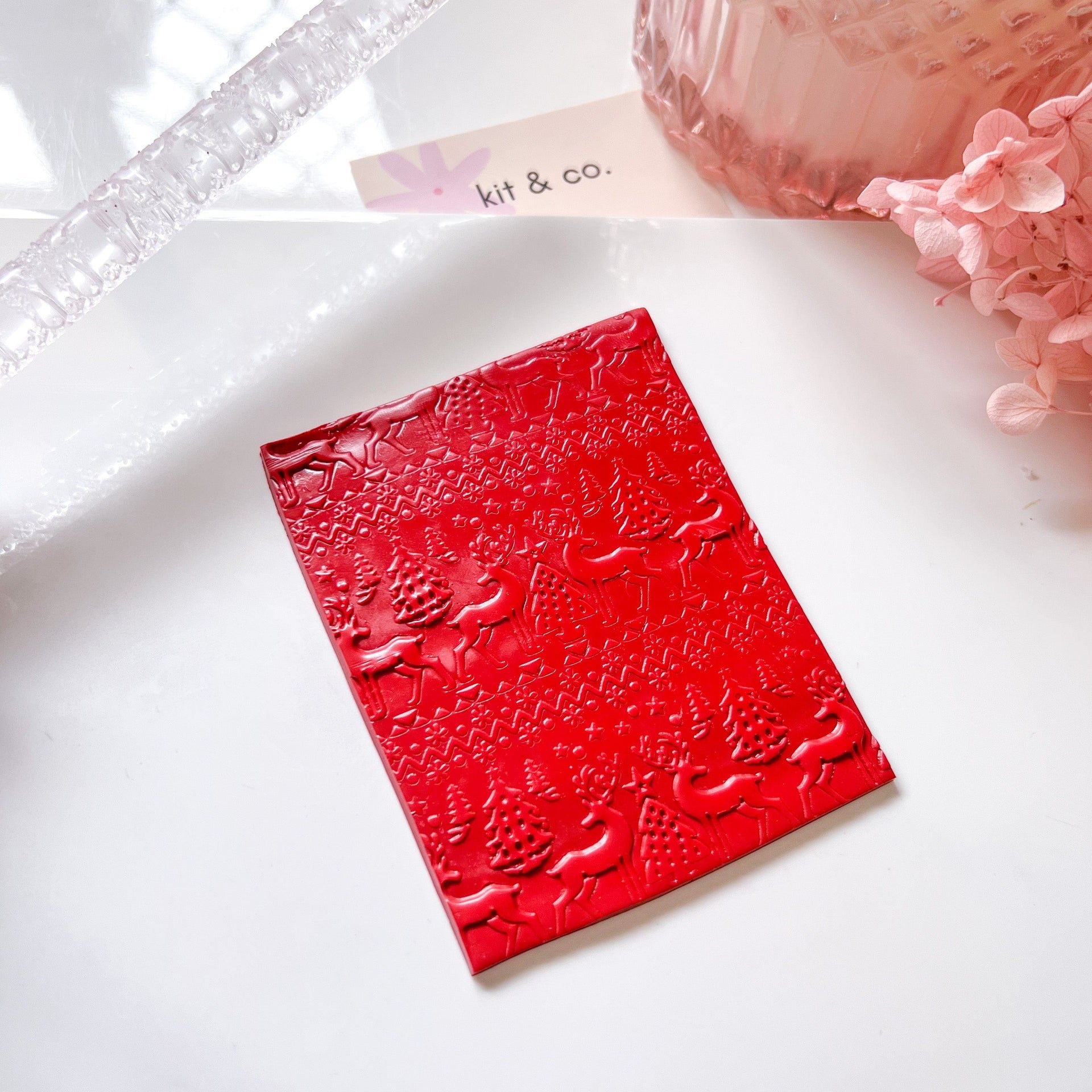 kitandco.com.au Texture Roller Acrylic "Christmas" - Acrylic Texture Roller