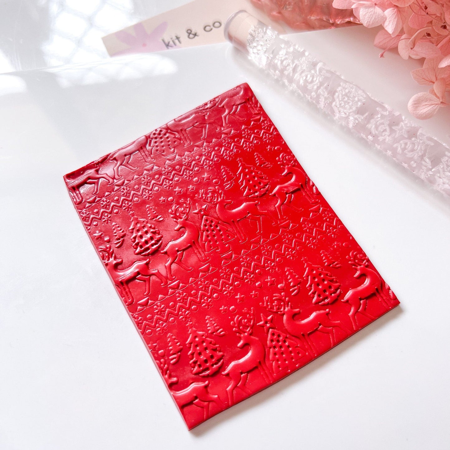 kitandco.com.au Texture Roller Acrylic "Christmas" - Acrylic Texture Roller