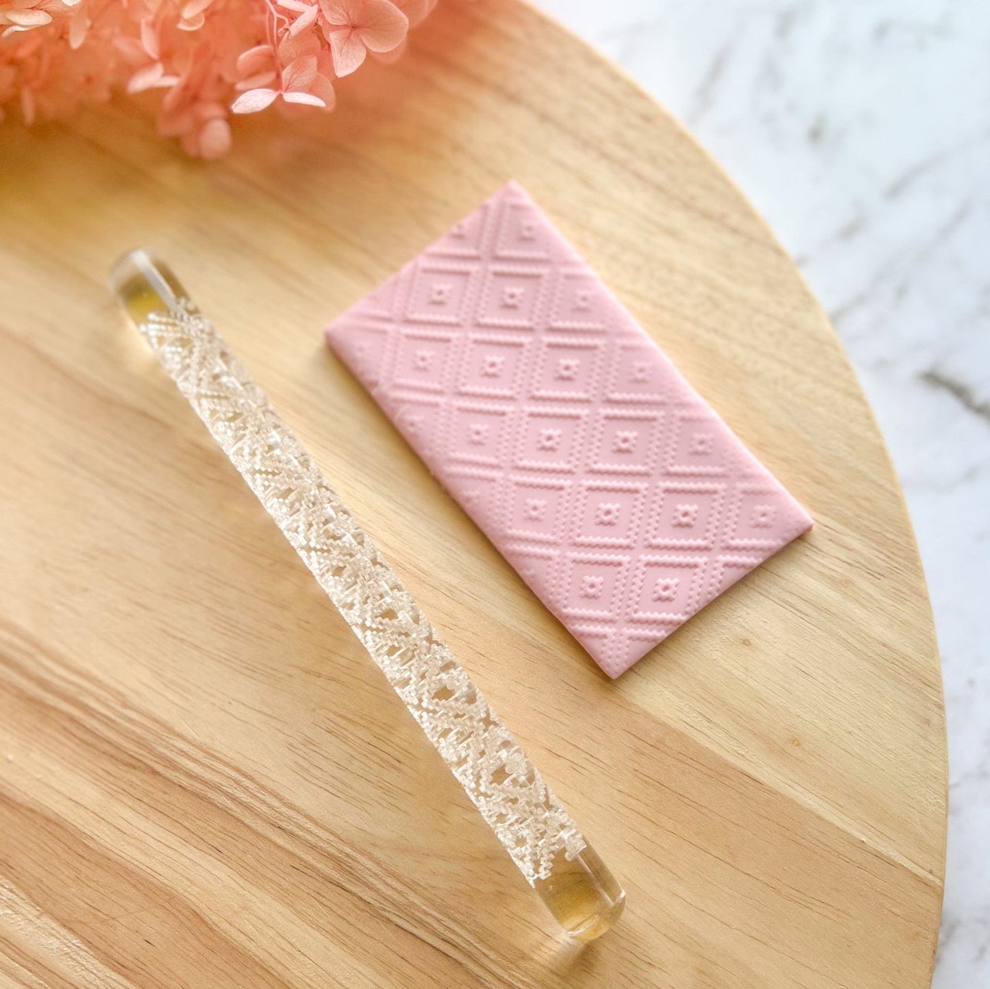 kitandco.com.au Texture Roller Acrylic "Diamond" - Acrylic Texture Roller