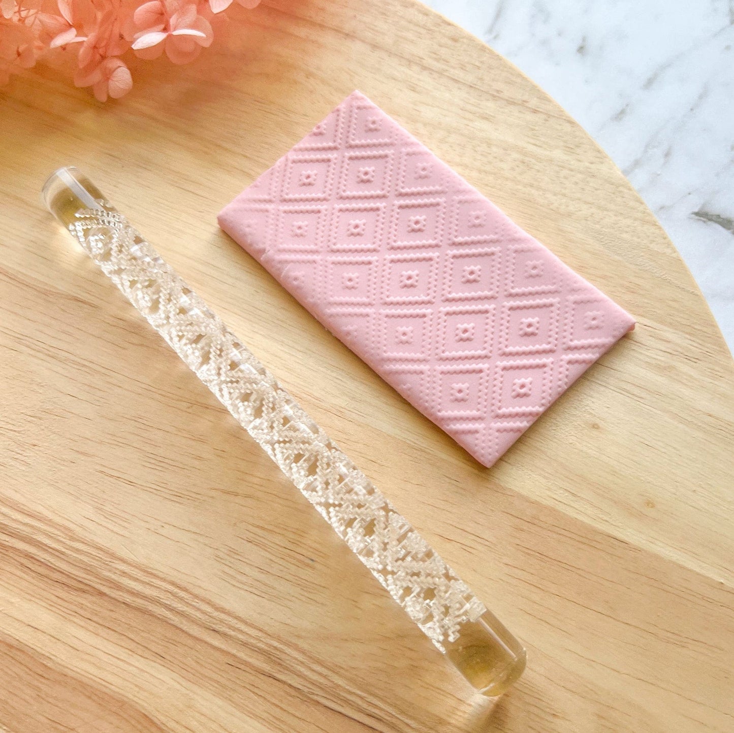 kitandco.com.au Texture Roller Acrylic "Diamond" - Acrylic Texture Roller