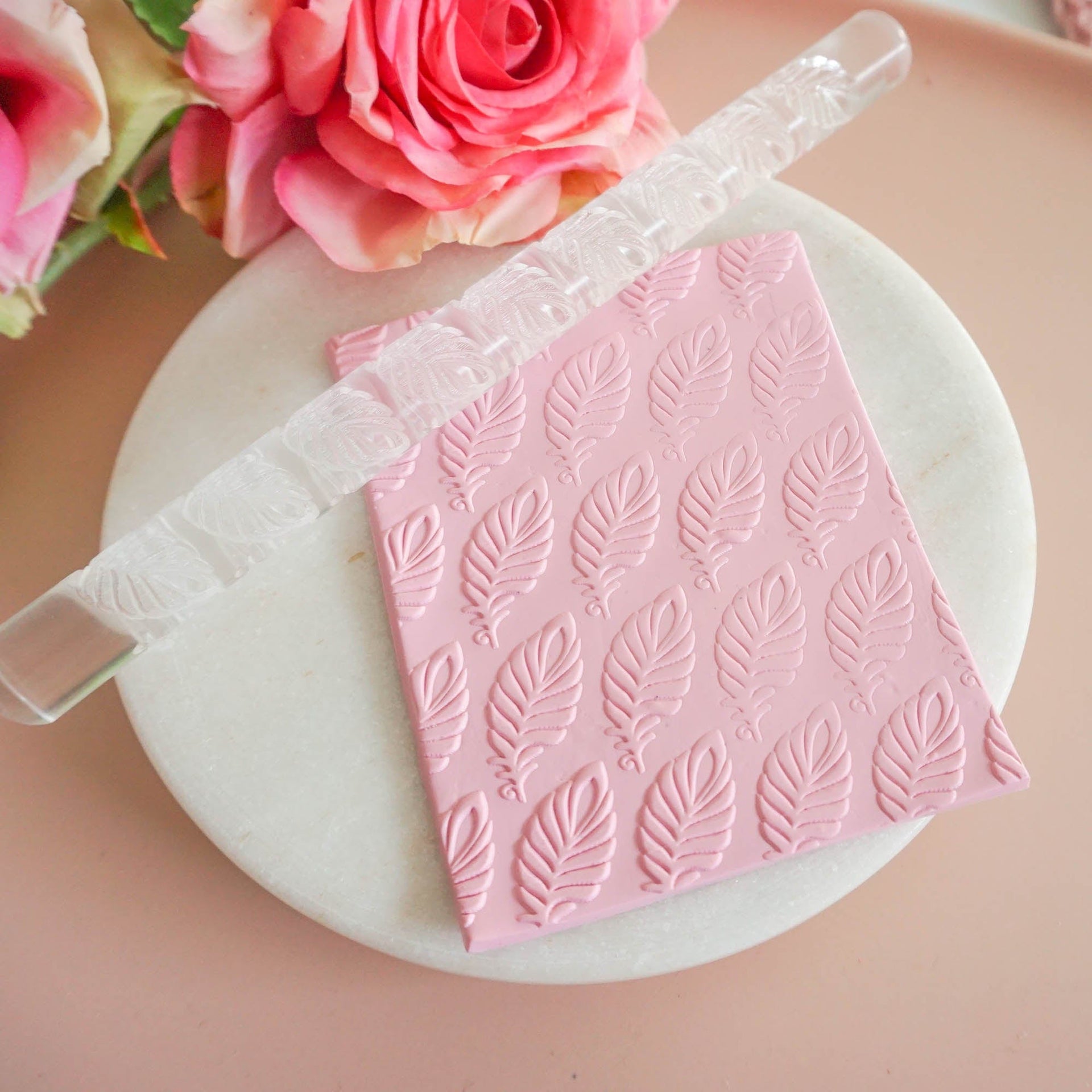 kitandco.com.au Texture Roller Acrylic "Feather" - Acrylic Texture Roller