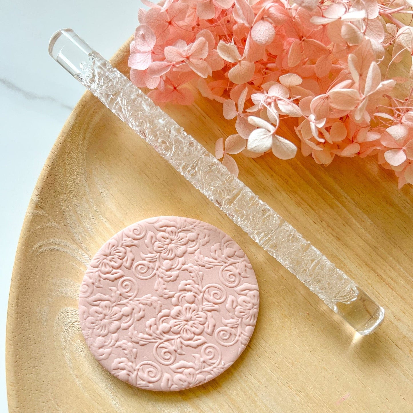 kitandco.com.au Texture Roller Acrylic "Floral Vines" - Acrylic Texture Roller