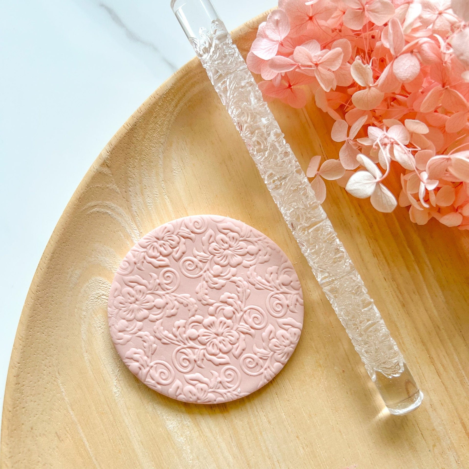 kitandco.com.au Texture Roller Acrylic "Floral Vines" - Acrylic Texture Roller