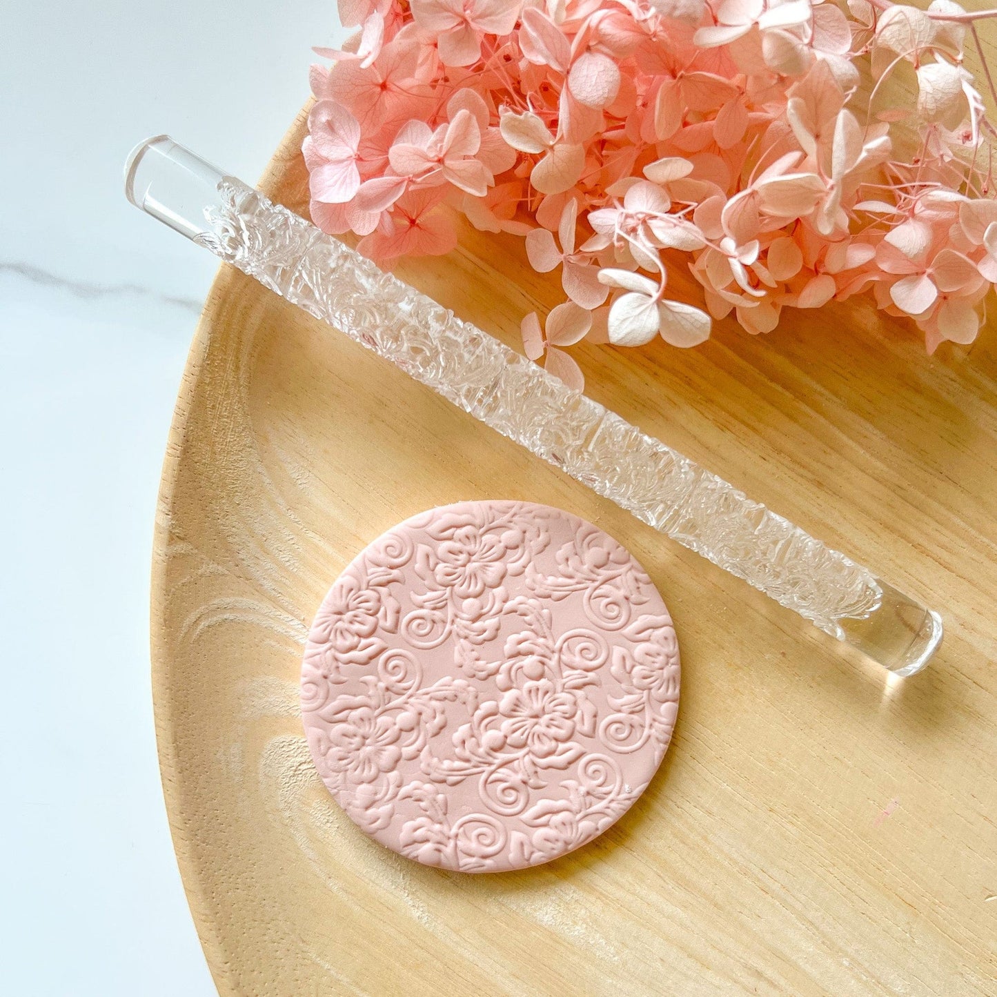 kitandco.com.au Texture Roller Acrylic "Floral Vines" - Acrylic Texture Roller