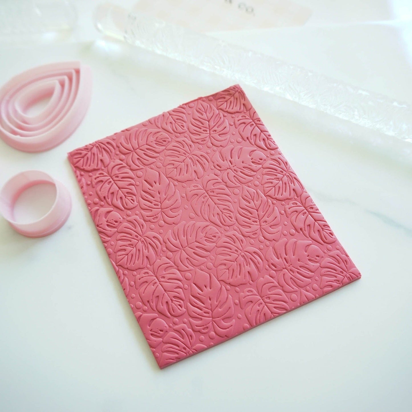 kitandco.com.au Texture Roller Acrylic "Tropical Leaves" - Acrylic Texture Roller