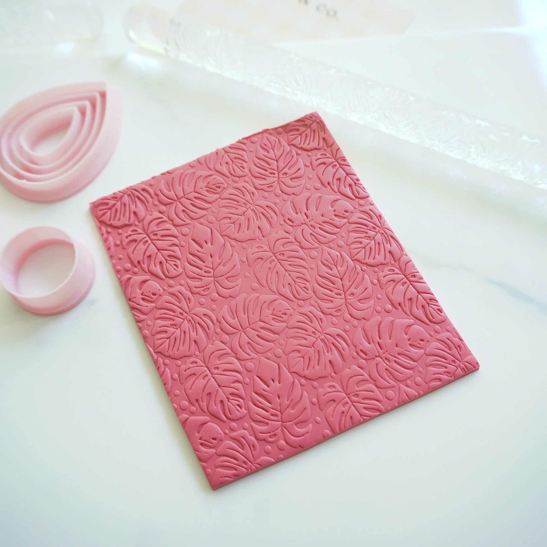 kitandco.com.au Texture Roller Acrylic "Tropical Leaves" - Acrylic Texture Roller