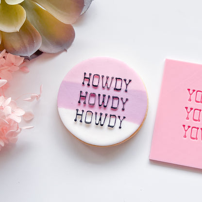 "Howdy" - Pop Stamp Plate